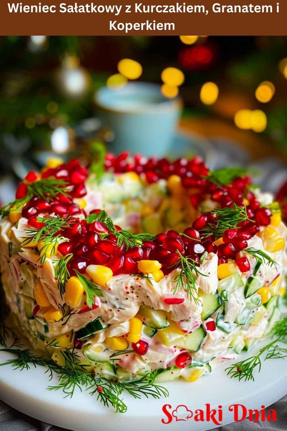 Wieniec sałatkowy z kurczakiem – efektowna sałatka na święta 7 wieniec sałatkowy z kurczakiem