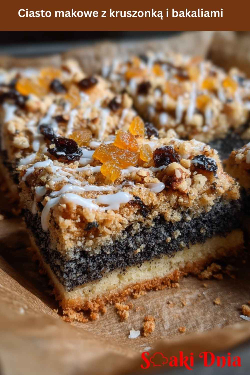 Ciasto makowe z kruszonką i bakaliami