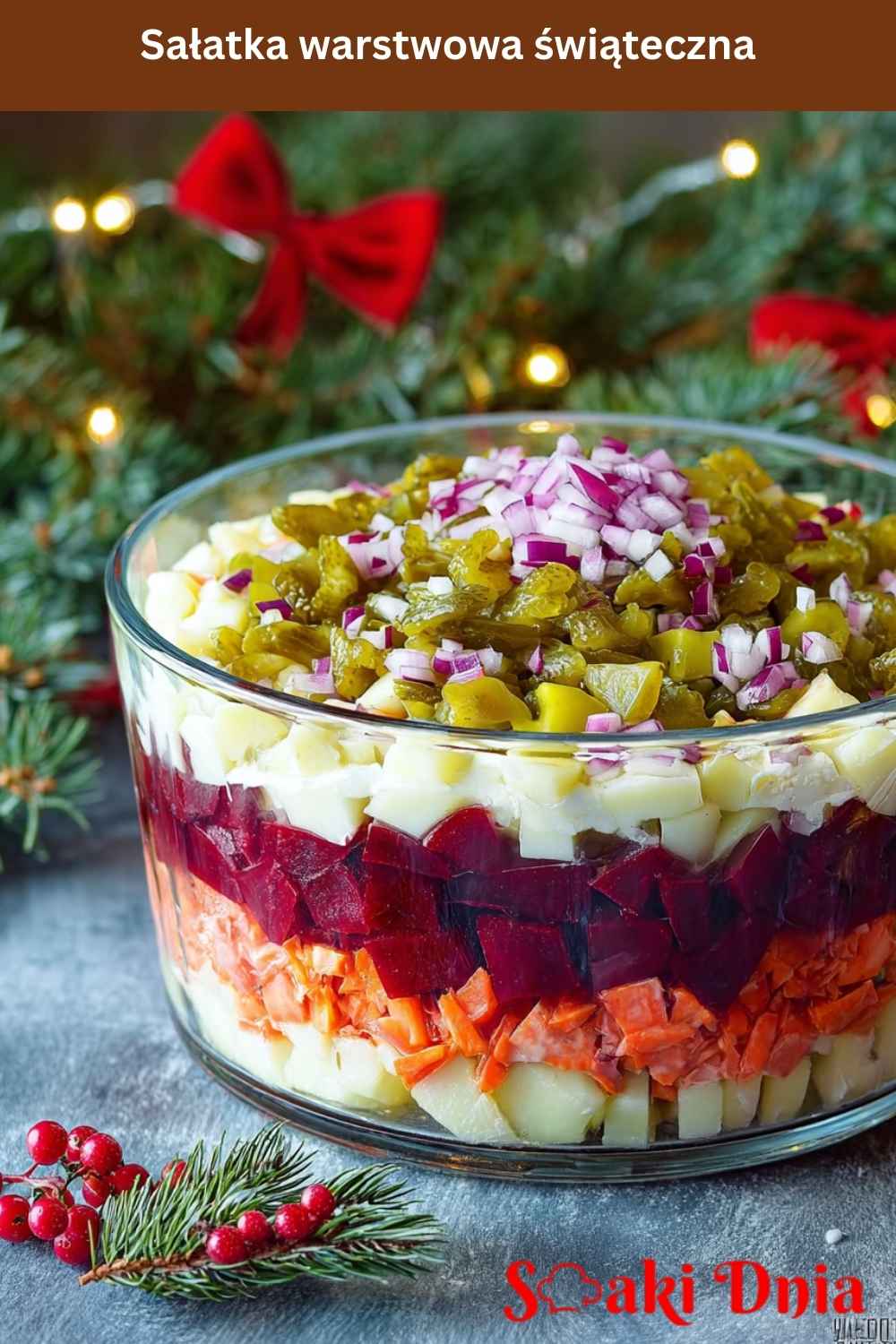 Sałatka warstwowa świąteczna – efektowna i klasyczna 7 Sałatka warstwowa świąteczna