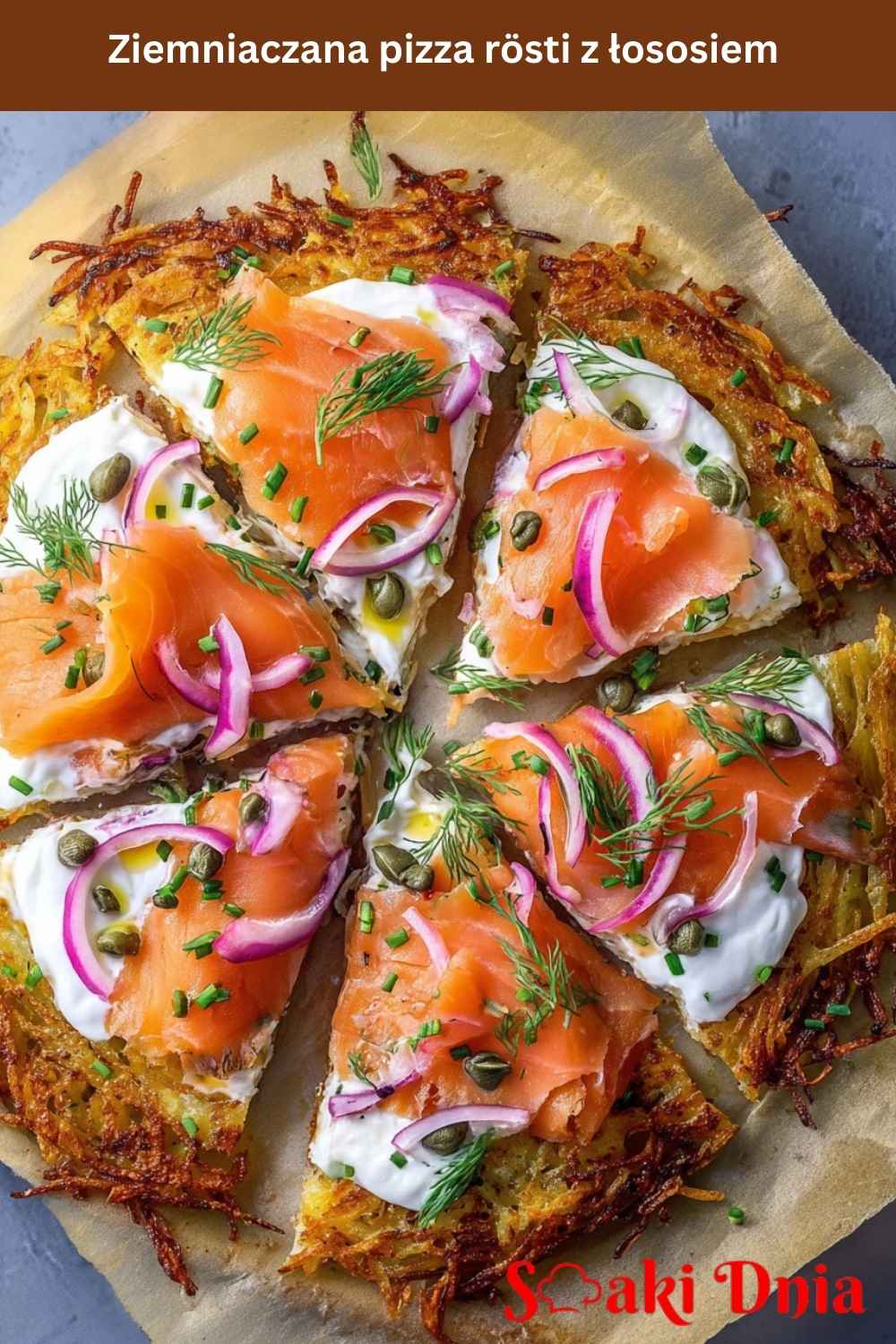 Ziemniaczana pizza rösti z łososiem