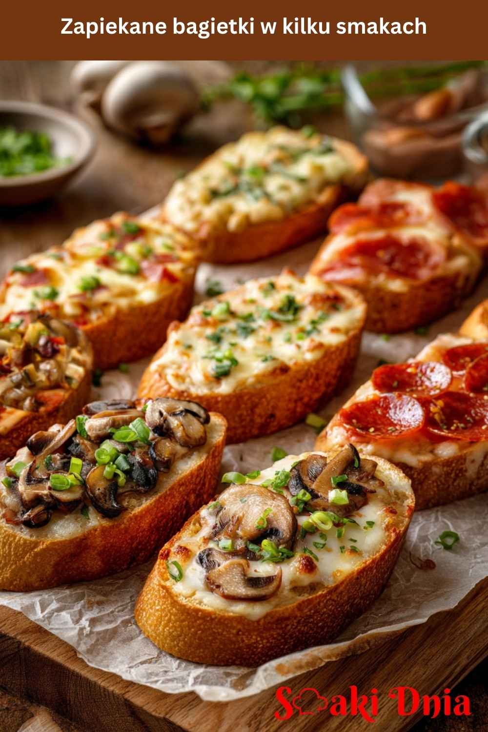 Zapiekane bagietki w kilku smakach