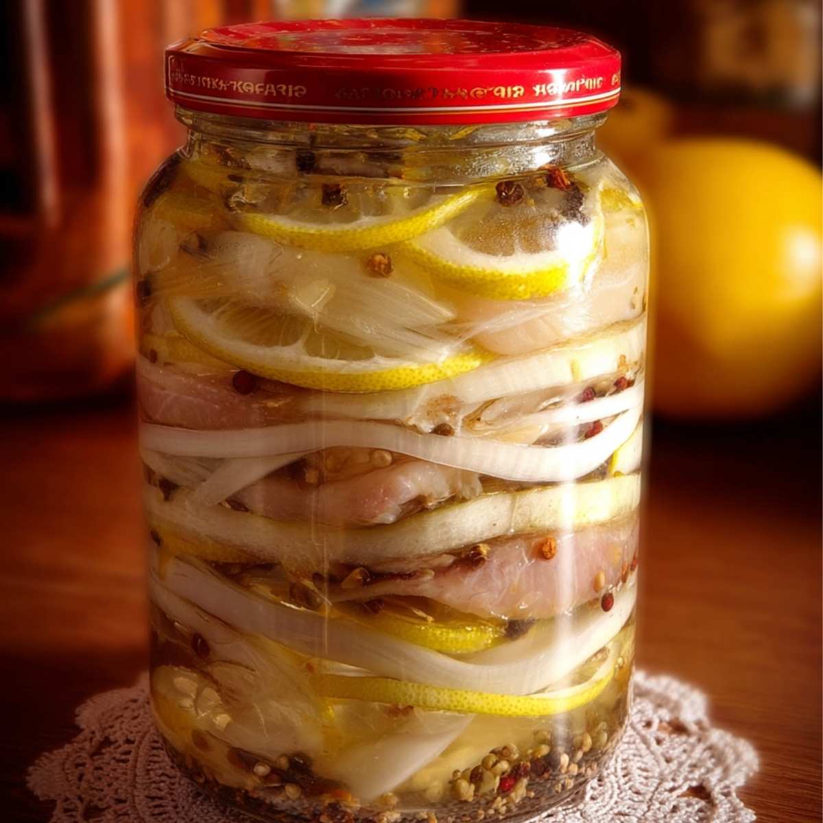 Śledzie z cytryną i cebulą – tradycyjny przepis do słoika 5 Śledzie z cytryną i cebulą