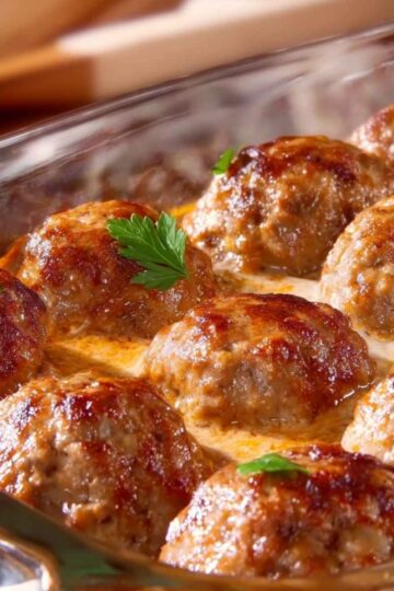 Pulpety pieczone w sosie śmietanowym – delikatne i soczyste