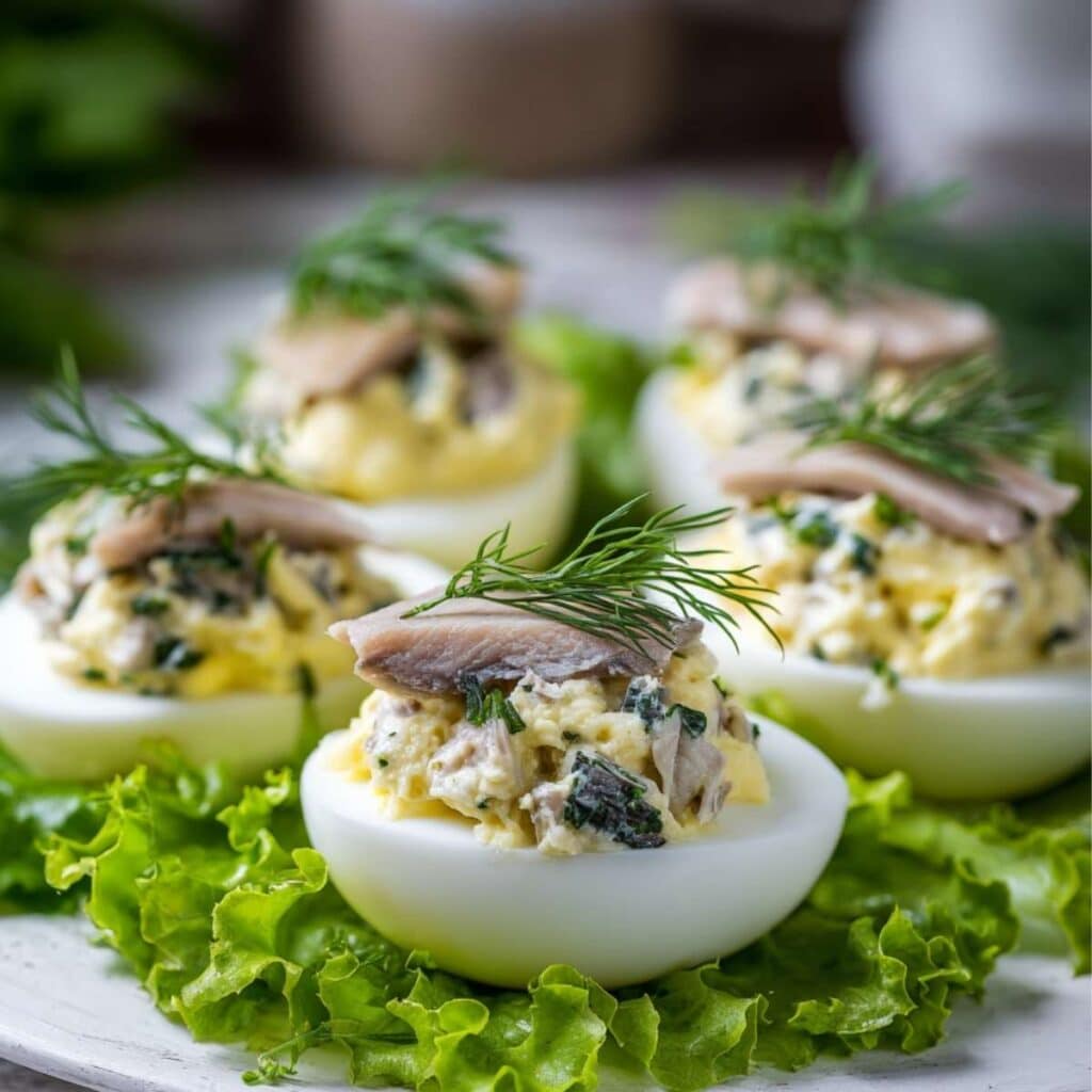 Jajka faszerowane śledziem i koperkiem