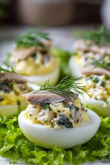 Jajka faszerowane śledziem i koperkiem