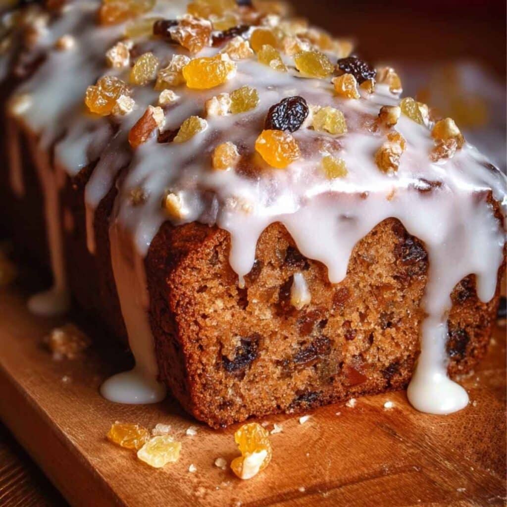 Piernik marchewkowy z lukrem i bakaliami