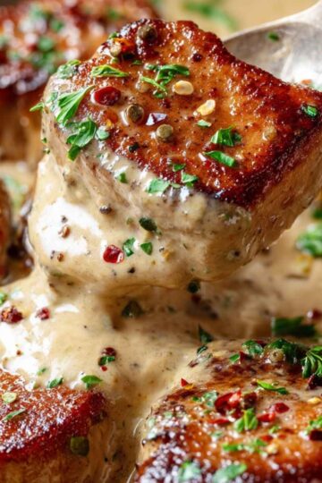 Polędwiczki w sosie camembert