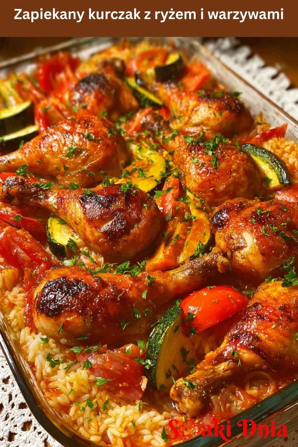 Zapiekany kurczak z ryżem i warzywami