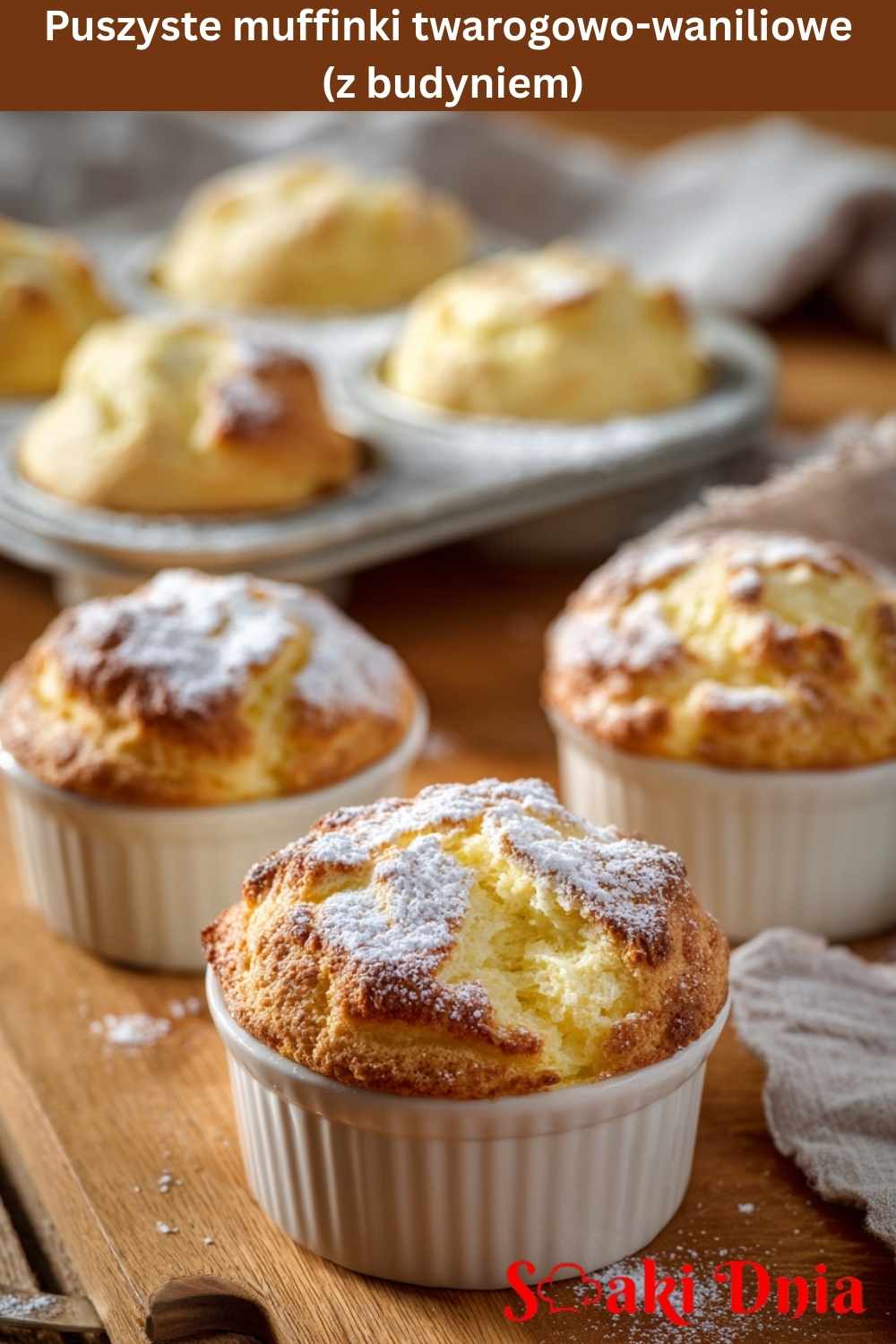 Muffinki twarogowe z budyniem