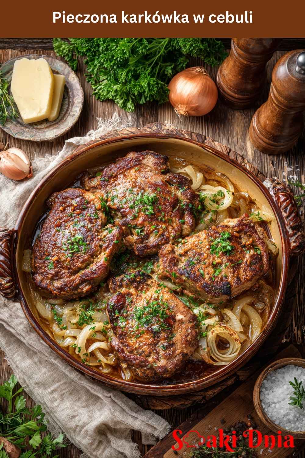 Pieczona karkówka w cebuli – soczysta i aromatyczna 7 Pieczona karkówka w cebuli