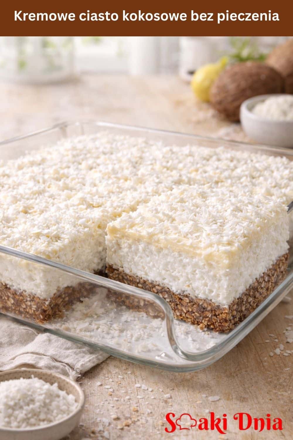 Kremowe ciasto kokosowe bez pieczenia