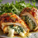 Soczysty kurczak faszerowany mozzarellą i szpinakiem