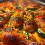 Zapiekany kurczak z ryżem i warzywami