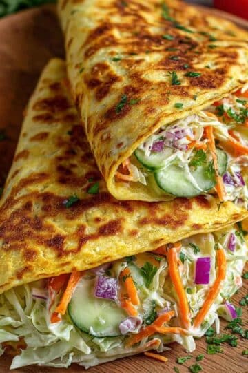 Wrap jajeczny z chrupiącymi warzywami – zdrowy pomysł na śniadanie