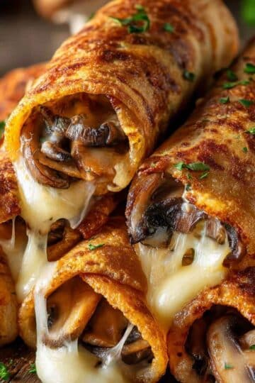 Chrupiące krokiety z tortilli z serem i pieczarkami