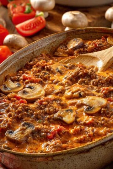 Kremowy kociołek z mięsem mielonym