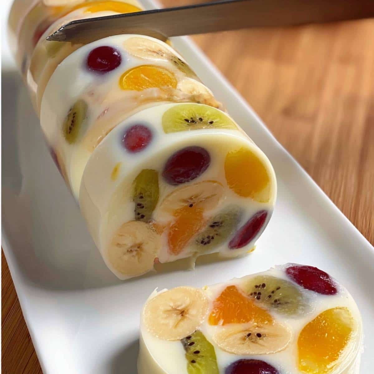 Rolada jogurtowa z galaretką i owocami – lekki deser bez pieczenia