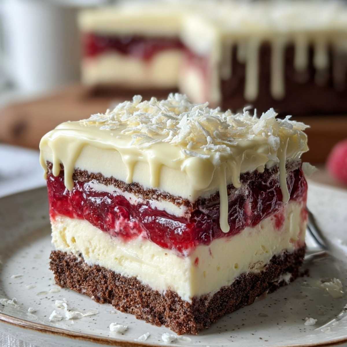 Warstwowe ciasto waniliowo-malinowe – bez pieczenia i pyszne