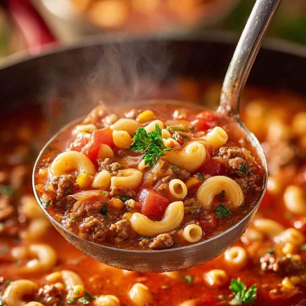 Zupa hamburgerowa z makaronem