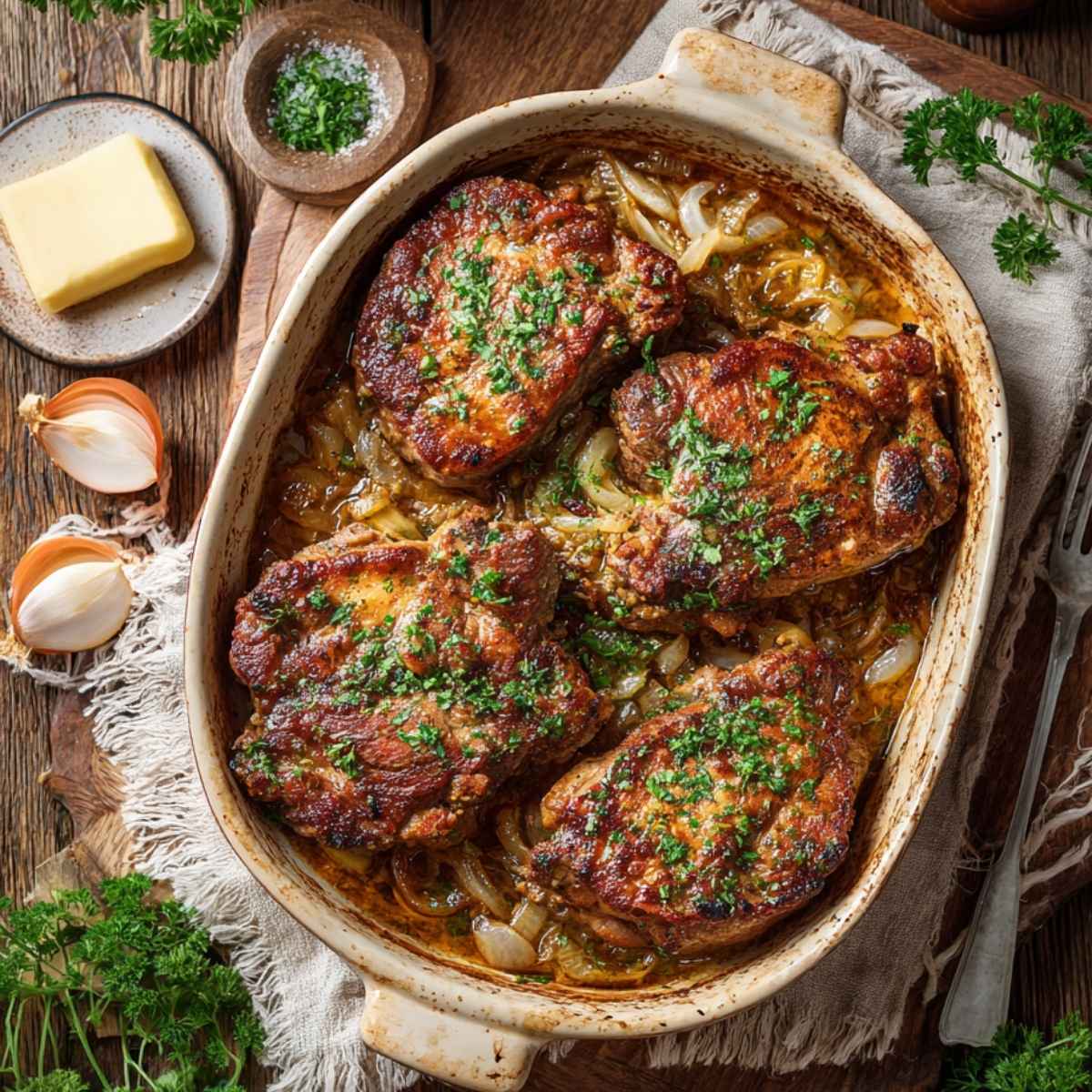 Pieczona karkówka w cebuli – soczysta i aromatyczna 5 Pieczona karkówka w cebuli