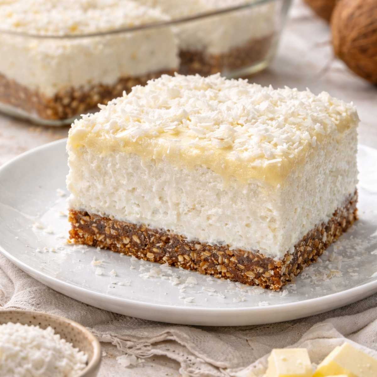 Kremowe ciasto kokosowe bez pieczenia