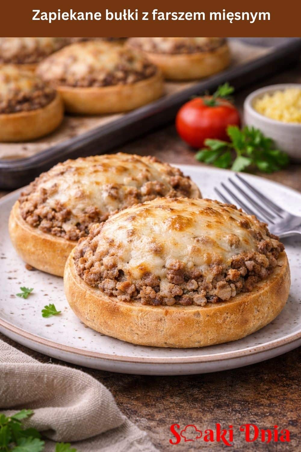 zapiekane bułki z farszem mięsnym