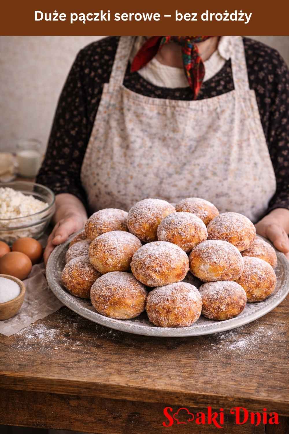 Duże pączki serowe bez drożdży – przepis babci