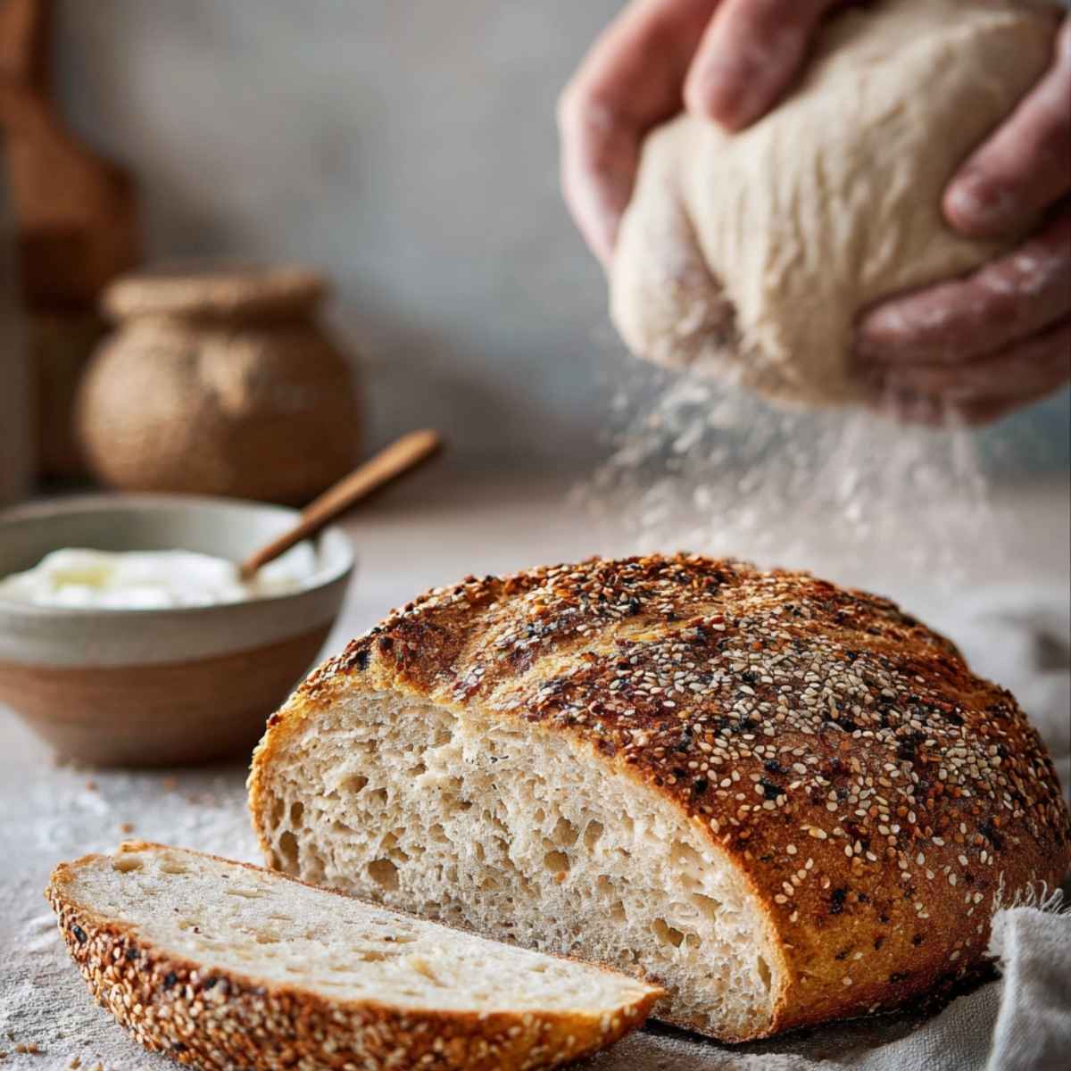 Domowy chleb orkiszowy z jogurtem – miękki i świeży