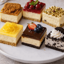6 mini serników – 6 smaków (Lotus, wiśnia, pistacja, cytryna, czekolada, Oreo)