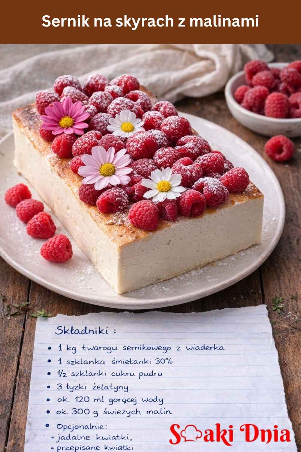 Sernik na skyrach z malinami