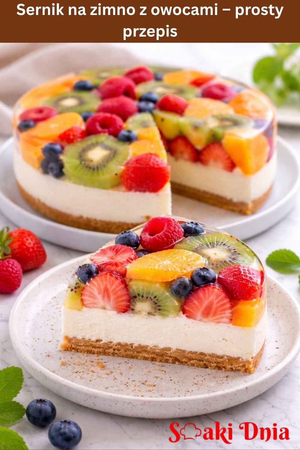 Sernik na zimno z owocami – prosty przepis