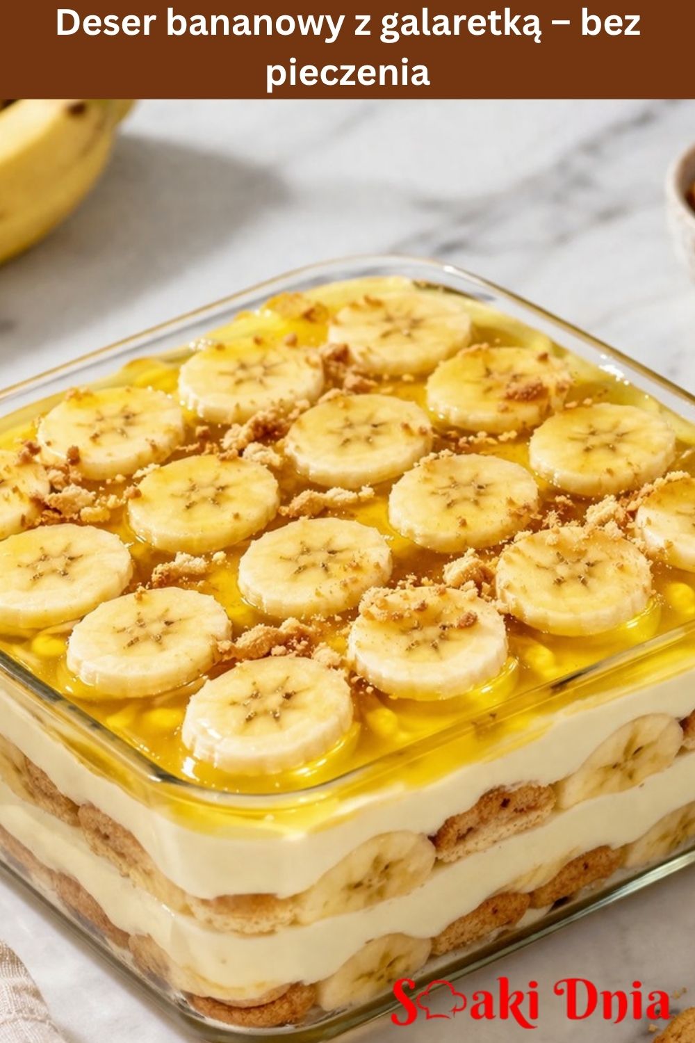 Deser bananowy z galaretką – bez pieczenia