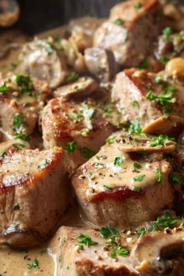 Polędwiczka w sosie pieczarkowo-cebulowym – prosty przepis 4 Polędwiczka w sosie pieczarkowo cebulowym – prosty przepis