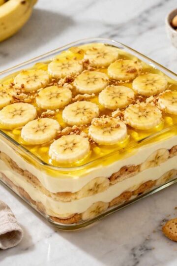 Deser bananowy z galaretką – bez pieczenia 3 Deser bananowy z galaretką – bez pieczenia