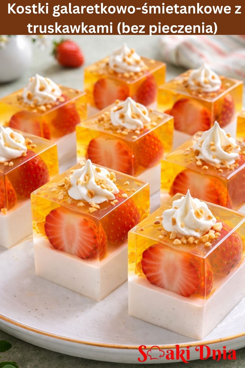 Kostki galaretkowo śmietankowe – prosty deser
