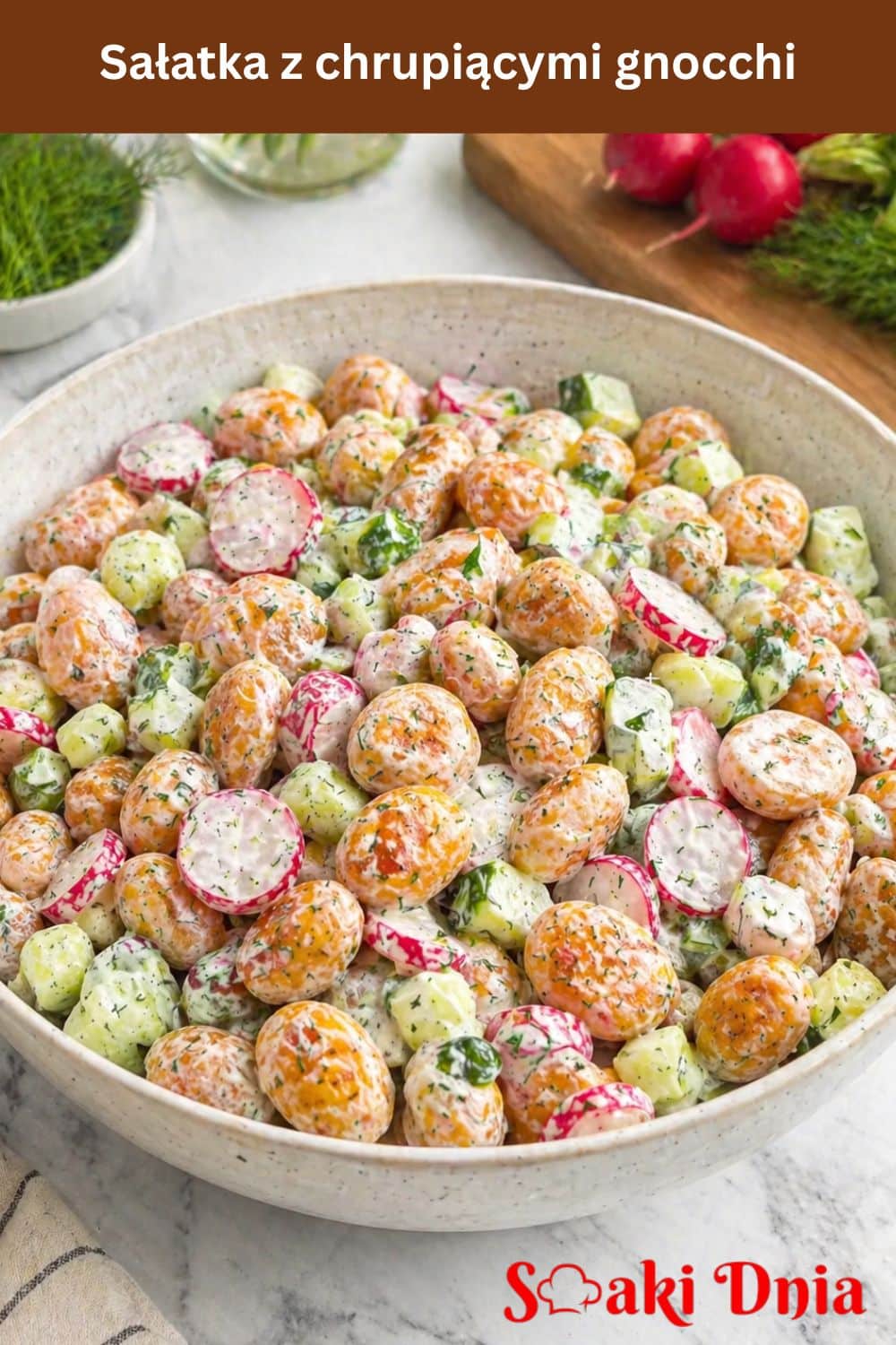 Sałatka z chrupiącymi gnocchi – przepis