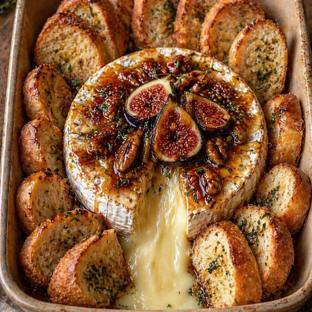 Pieczony camembert z miodem – szybka przekąska 5 Pieczony camembert z miodem, orzechami i bagietką