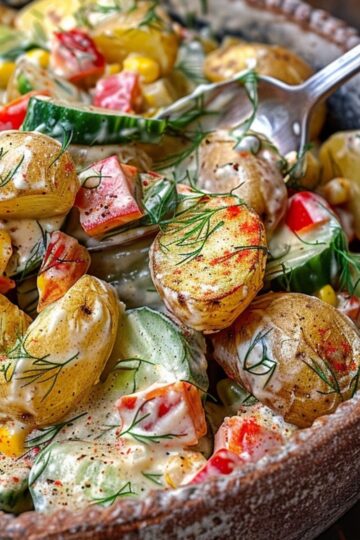 Kremowa sałatka z pieczonymi ziemniakami