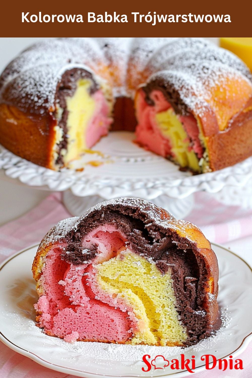 Kolorowa babka trójwarstwowa – prosty przepis