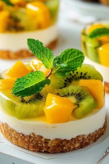 Mini serniczki na zimno z mango i kiwi