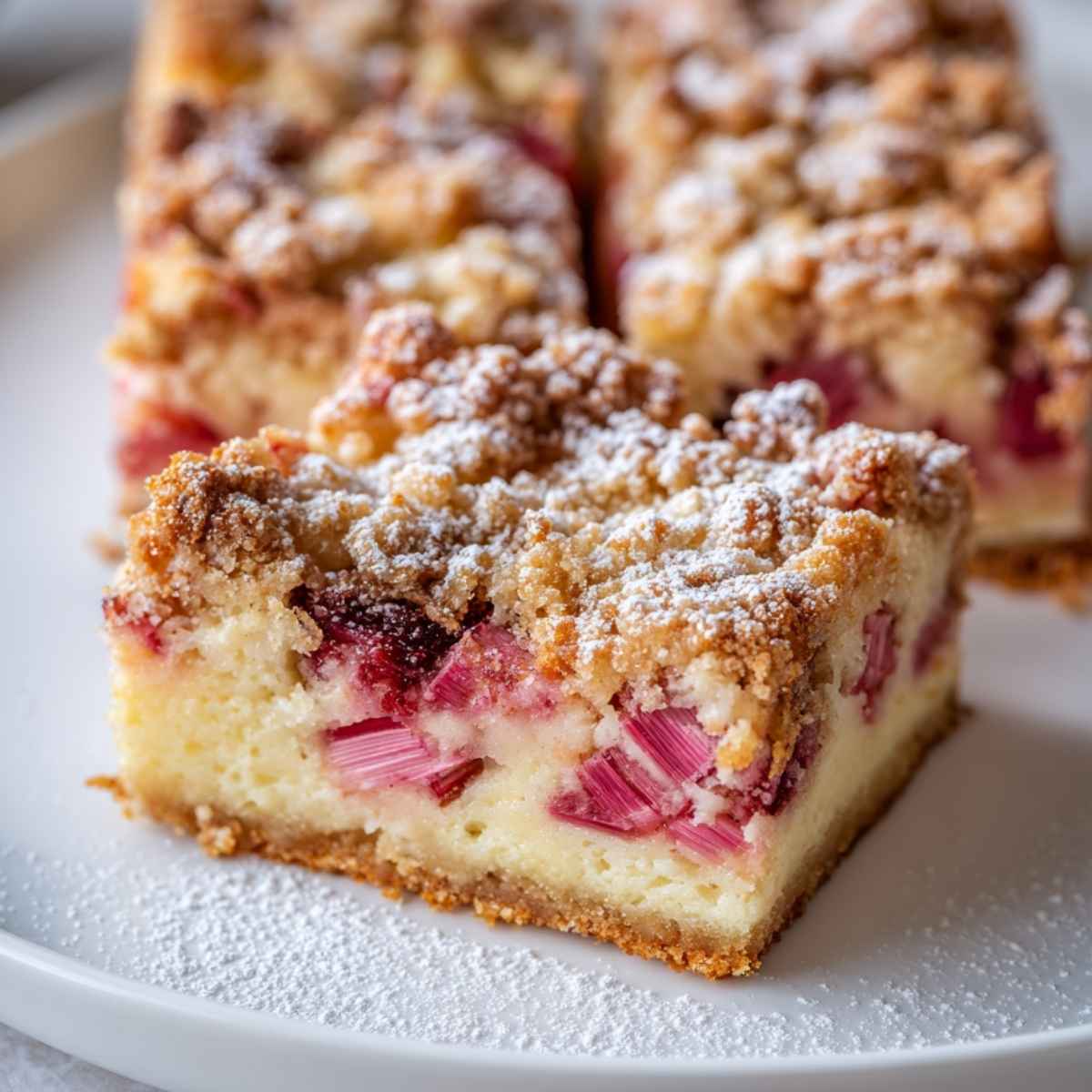 Ciasto rabarbarowe z masą sernikową 5 Ciasto rabarbarowe z masą sernikową i kruszonką