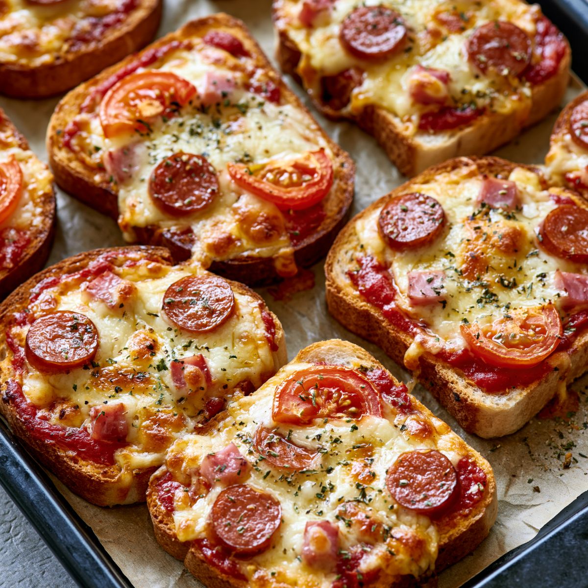 Mini pizze na chlebie tostowym – szybka przekąska 5 Mini Pizze na Chlebie Tostowym
